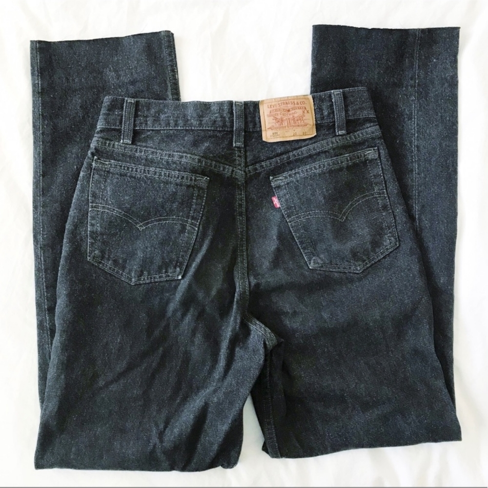 Levi's vintage 501 student high waisted denim mom dad jeans grey 27 28